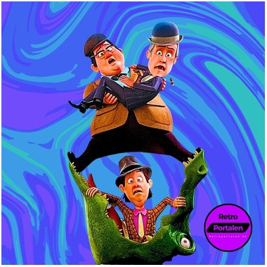 Benny, Ego, og Keld fra Olsen Banden som kmper i mod gabet p en krokodille