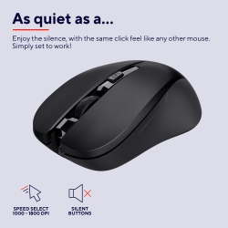 TRUST MYDO SILENT WIRELESS MOUSE BLK (NY) (8713439218695)