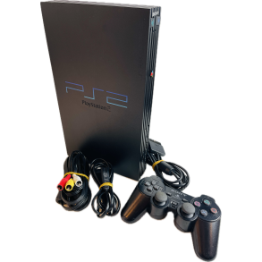 Playstation 2 Konsol Model: SCPH-30004 (Sort) Med (1 stk. PS2 Controller) (Ndvendige Kabler) (PS2)