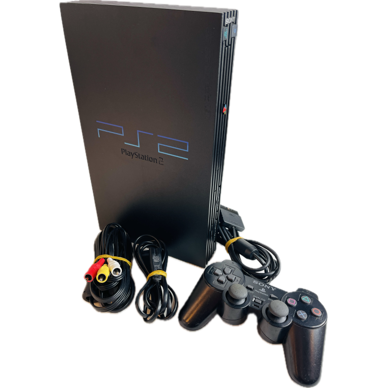 Playstation 2 Konsol Model: SCPH-30004 (Sort) Med (1 stk. PS2 Controller) (N�dvendige Kabler) (PS2)