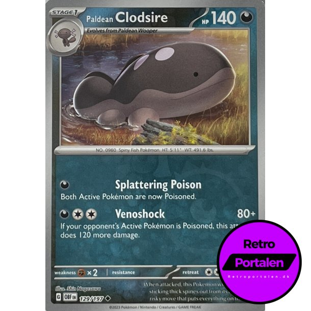 Paldean Clodsire 129/197 Reverse Holo