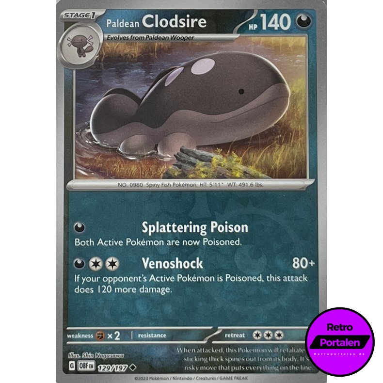Paldean Clodsire 129/197 Reverse Holo