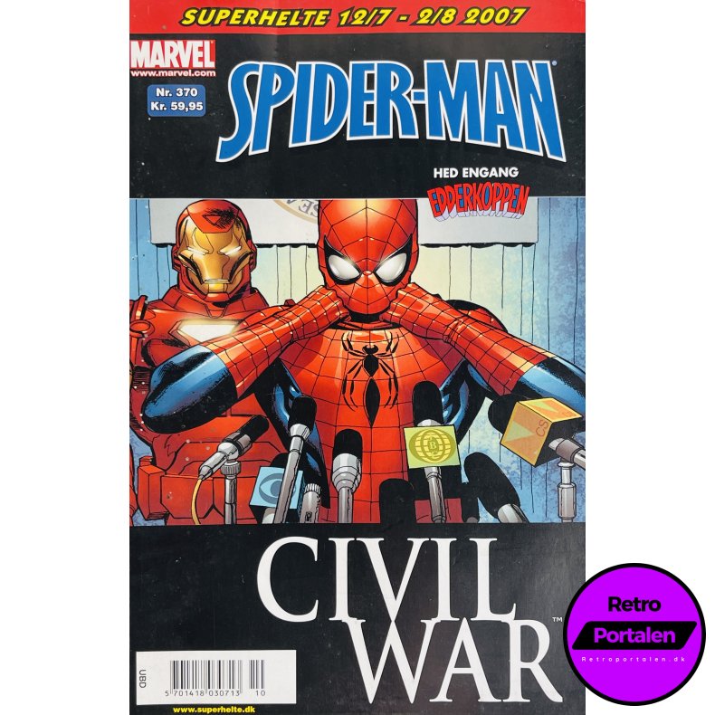 Spider-Man / Edderkoppen 2007 Nr. 370 (Civil War) (Dansk) (Marvel)