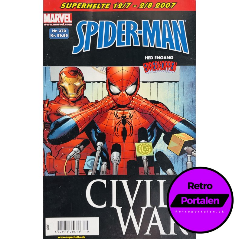 Spider-Man / Edderkoppen 2007 Nr. 370 (Civil War) (Dansk) (Marvel)