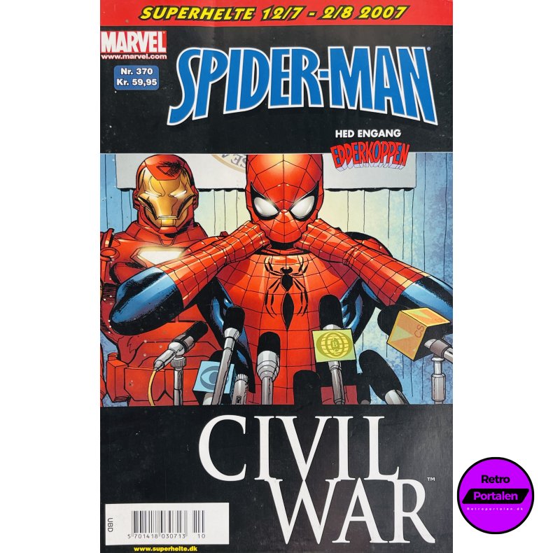Spider-Man / Edderkoppen 2007 Nr. 370 (Civil War) (Dansk) (Marvel)