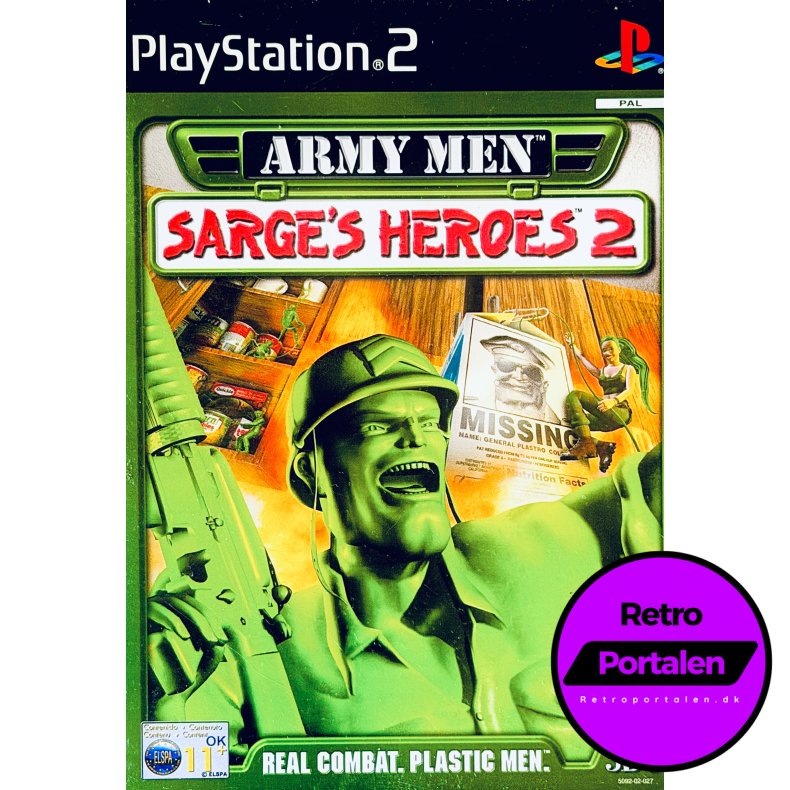 Army Men - Sarge�s Heroes 2 (Riv I Ryggen P� Papir Cover - PS2)