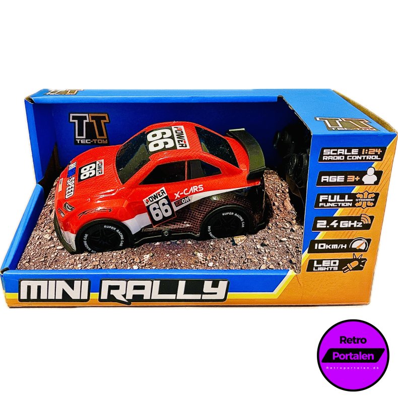 TEC-TOY - Mini Rally R/C 1:24 2,4GHz w/light, red (5700134712750) (NY)