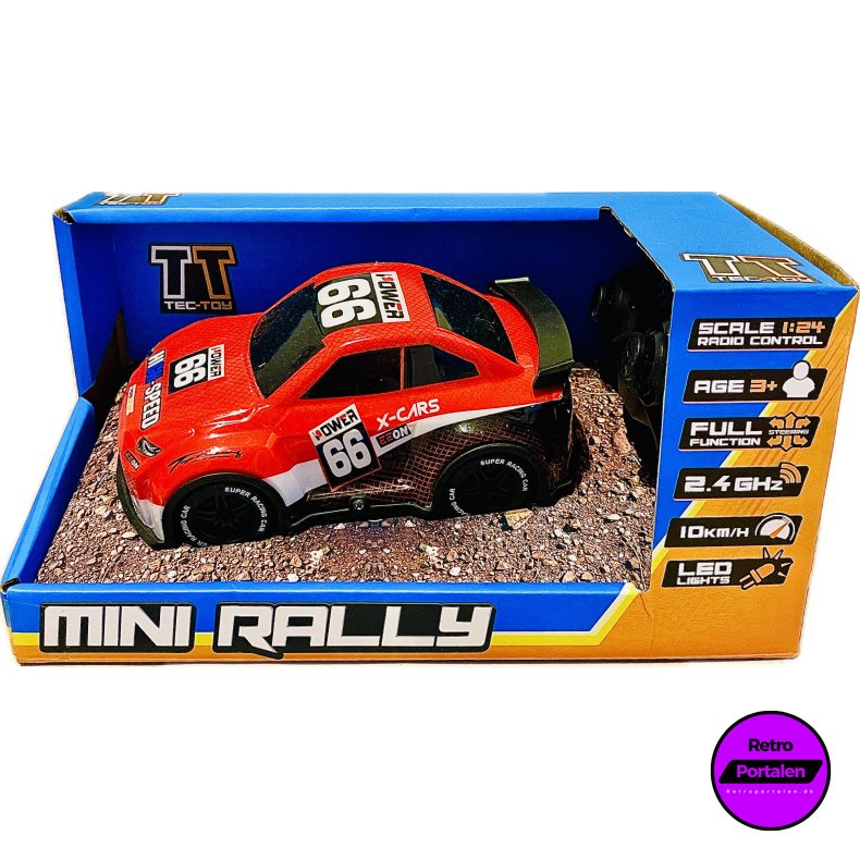 TEC-TOY - Mini Rally R/C 1:24 2,4GHz w/light, red (5700134712750) (NY)