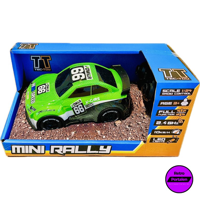 TEC-TOY - Mini Rally R/C 1:24 2,4GHz w/light, green (5700134712743) (NY)