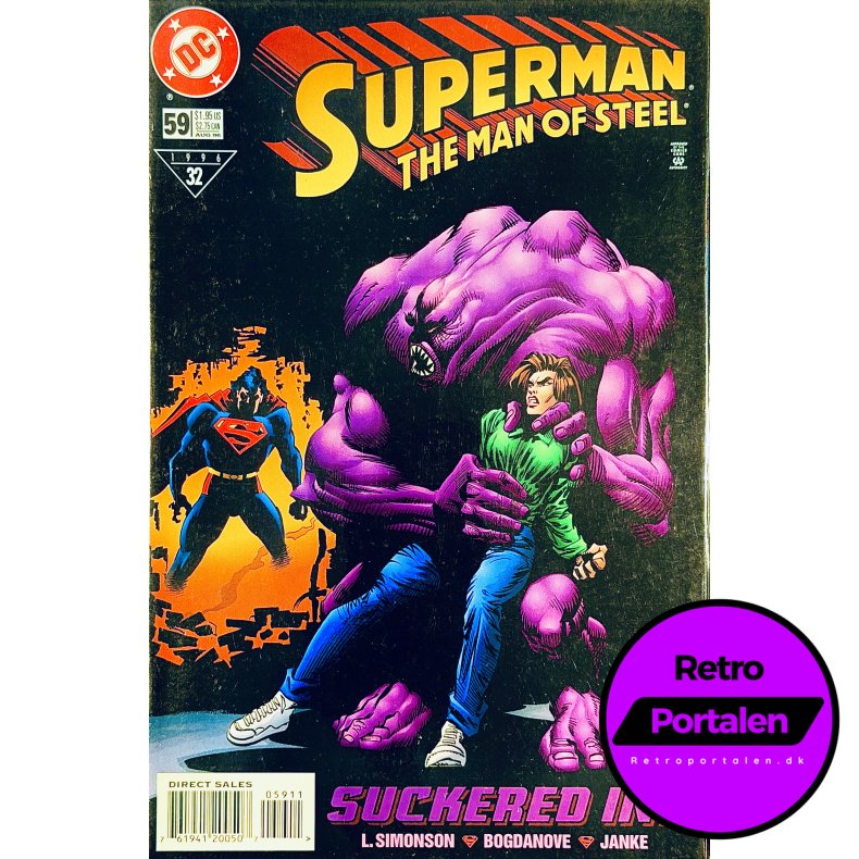 Superman: The Man Of Steel Nr. 59 August 1996 (Engelsk - DC Comics Tegneserie)