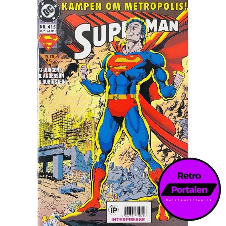 Superman 1995 Nr. 415: Kampen Om Metropolis! (Dansk) (DC) (Tegneserie)