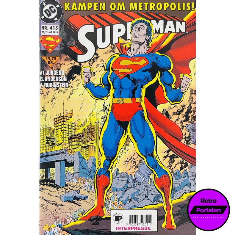 Superman 1995 Nr. 415: Kampen Om Metropolis! (Dansk) (DC) (Tegneserie)