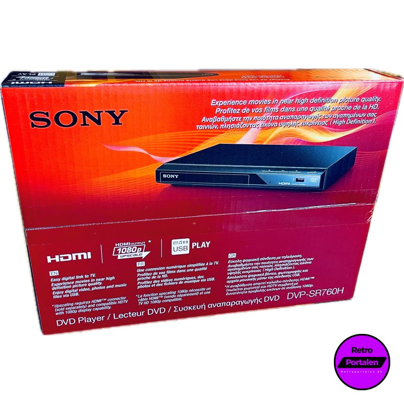 Sony DVP-SR760H DVD-Afspiller (Tilsluttes Med HDMI) (Afspiller PAL 2) (4905524842074) (NY)