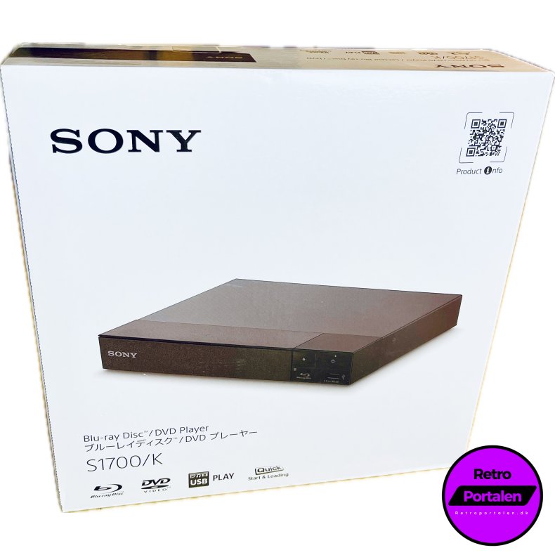Sony S1700/K Blu-ray Afspiller (Tilsluttes Med HDMI)(Afpiller b�de PAL / NTSC) (NY) (4548736144194)