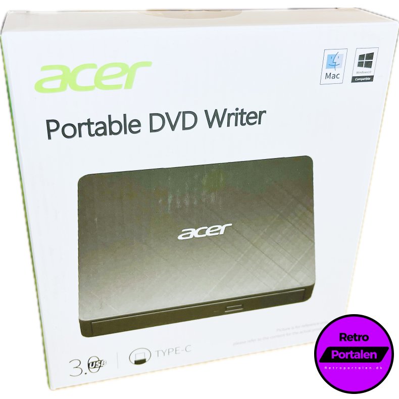 Acer Ekstern Diskdrev (Kr�ver PC - Info I Beskrivelse) (Model No: AXD001) (4711121001475) (NY)