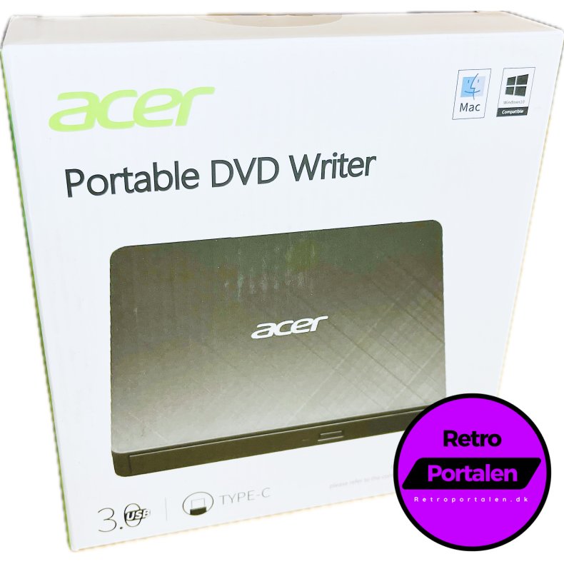 Acer Ekstern Diskdrev (Kr�ver PC - Info I Beskrivelse) (Model No: AXD001) (4711121001475) (NY)
