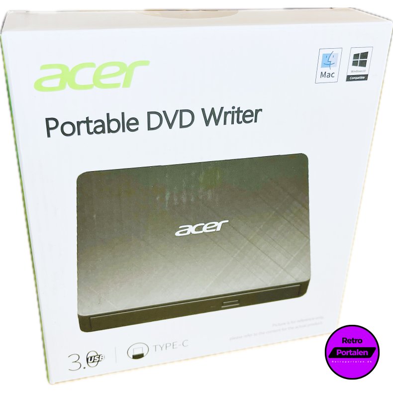 Acer Ekstern Diskdrev (Kr�ver PC - Info I Beskrivelse) (Model No: AXD001) (4711121001475) (NY)