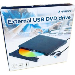 Gembird DVD-USB-031 Ekstern Diskdrev (Kr�ver PC - Info I Beskrivelse) (Sort) (8716309136143) (NY)