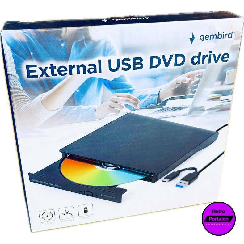 Gembird DVD-USB-031 Ekstern Diskdrev (Kr�ver PC - Info I Beskrivelse) (Sort) (8716309136143) (NY)