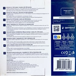 Gembird DVD-USB-031 Ekstern Diskdrev (Kr�ver PC - Info I Beskrivelse) (Sort) (8716309136143) (NY)