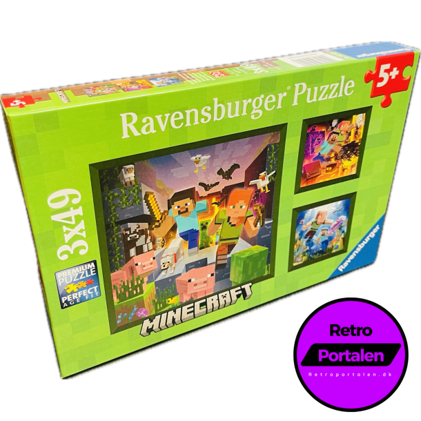 Minecraft Blomes 3x49p - Ravensburger (Puslespil) (5 r +) (NY)