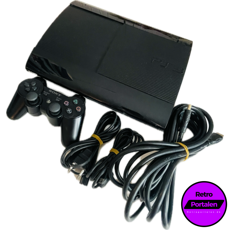 Sony Playstation 3 Konsol 500 GB Super Slim (Sort) (CECH-4004C) (Serial: 03-27445840-5864324) (PS3)