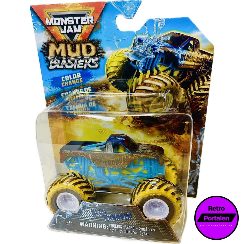 Monster Jam Mud Blasters: Blue Thunder 1:64 Single Packs (NY) (Color Change) (681147061224) 