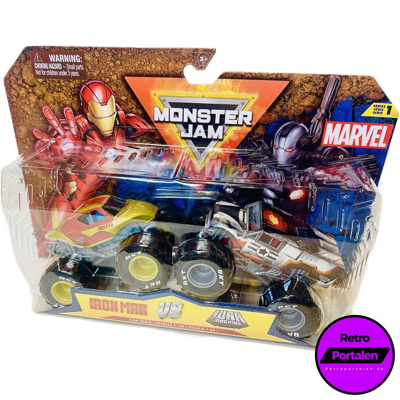 Monster Jam Iron Man &amp; War Machine 1:64 - 2 Packs (NY) (681147049703) 