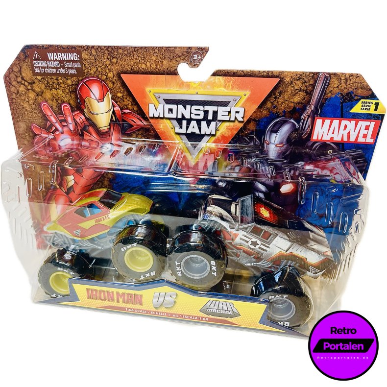 Monster Jam Iron Man &amp; War Machine 1:64 - 2 Packs (NY) (681147049703) 