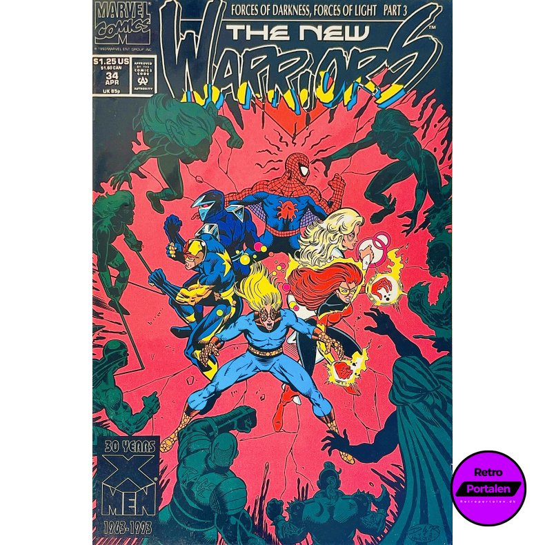 The New Warriors Vol. 1 Nr. 34 (1993) (Engelsk) (Marvel Comics) (Tegneserie)