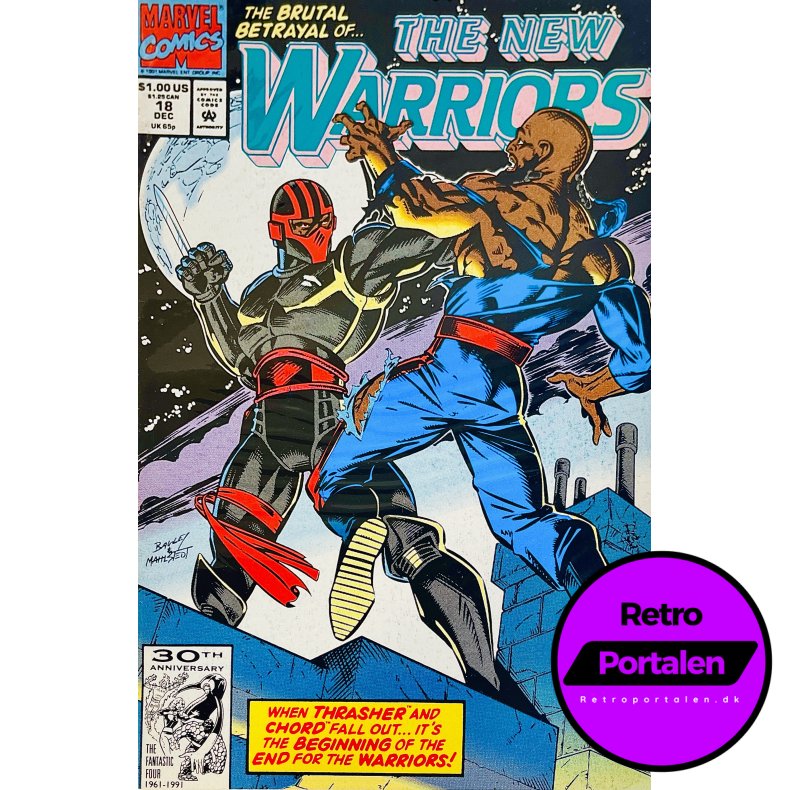 The New Warriors Vol. 1 Nr. 18 (1991) (Engelsk) (Marvel Comics) (Tegneserie)