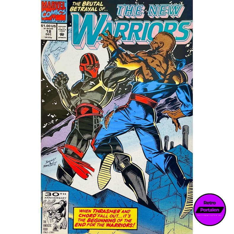 The New Warriors Vol. 1 Nr. 18 (1991) (Engelsk) (Marvel Comics) (Tegneserie)