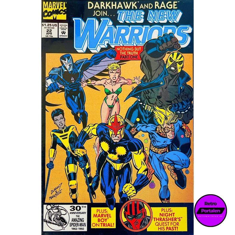 The New Warriors Vol. 1 Nr. 22 (1992) (Engelsk) (Marvel Comics) (Tegneserie)