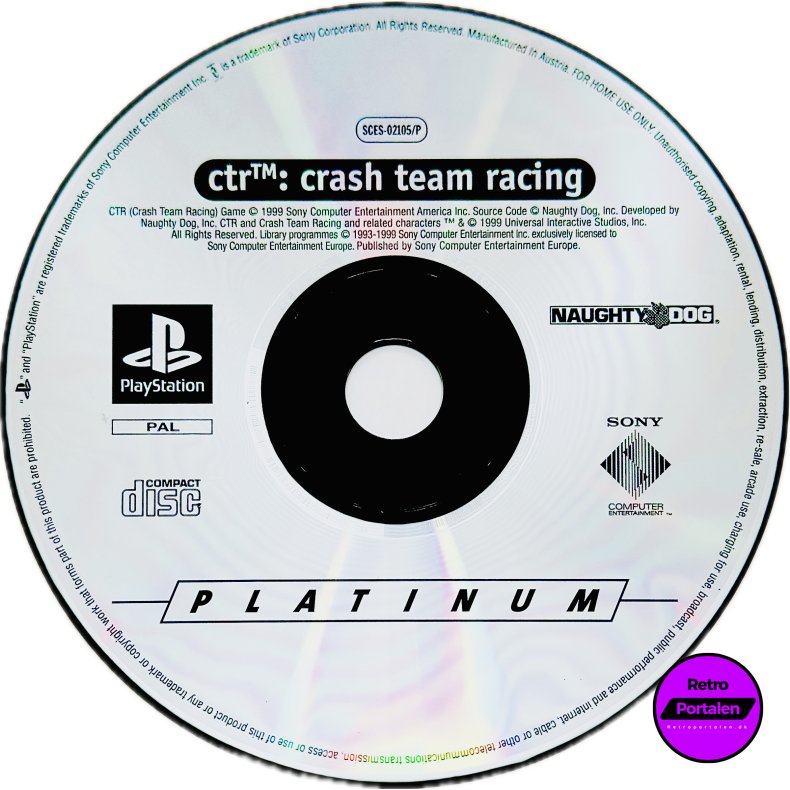 CTR: Crash Team Racing (L�s Spil) (Platinum) (PS1)