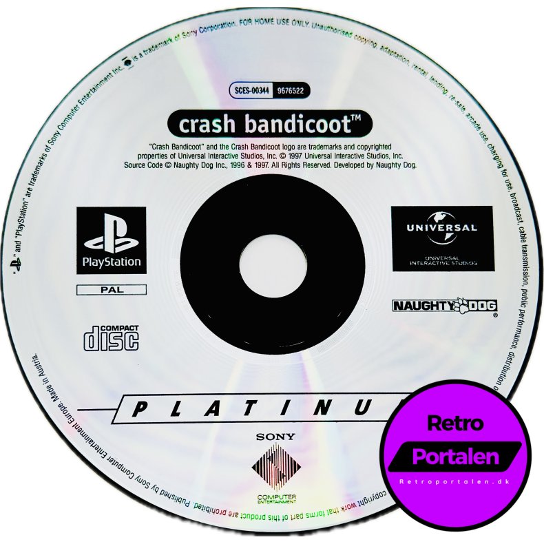 Crash Bandicoot (L�s Spil) (Platinum) (PS1)