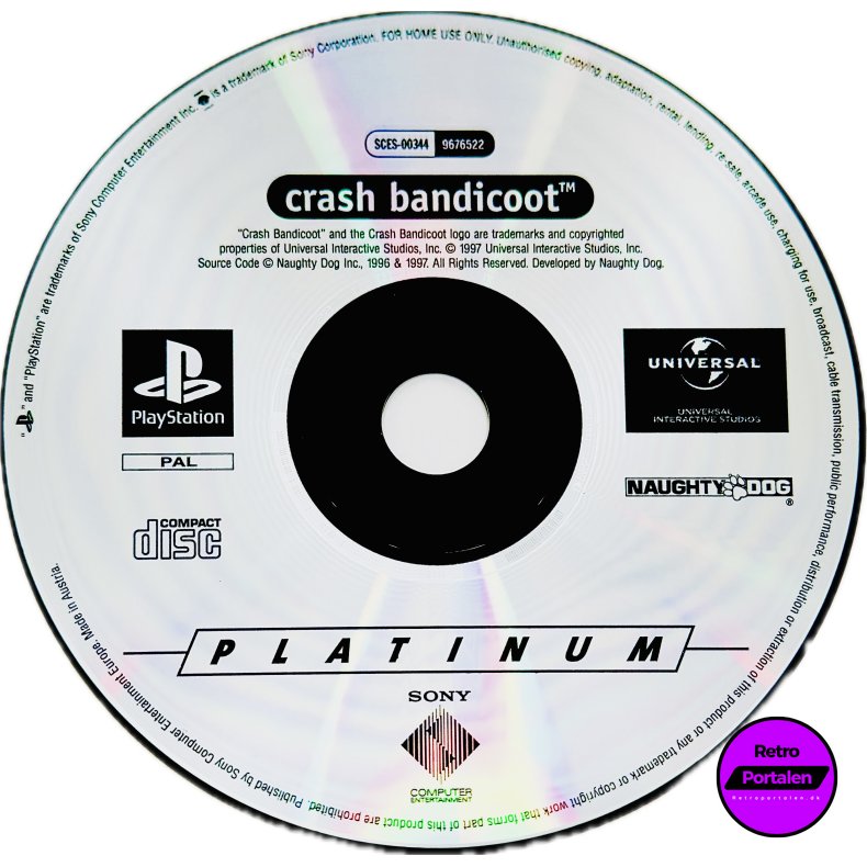 Crash Bandicoot (L�s Spil) (Platinum) (PS1)