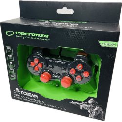Esperanza Corsair Controller GX500 - Sort/Rd (PS2) (PS3) (PC) (NY) (5901299947111)