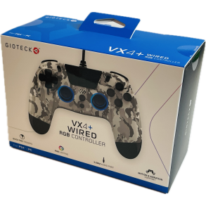 Gioteck PS4 VX4 + Wired Controller With Audio Jack Led - White (NY) (0812313015226)