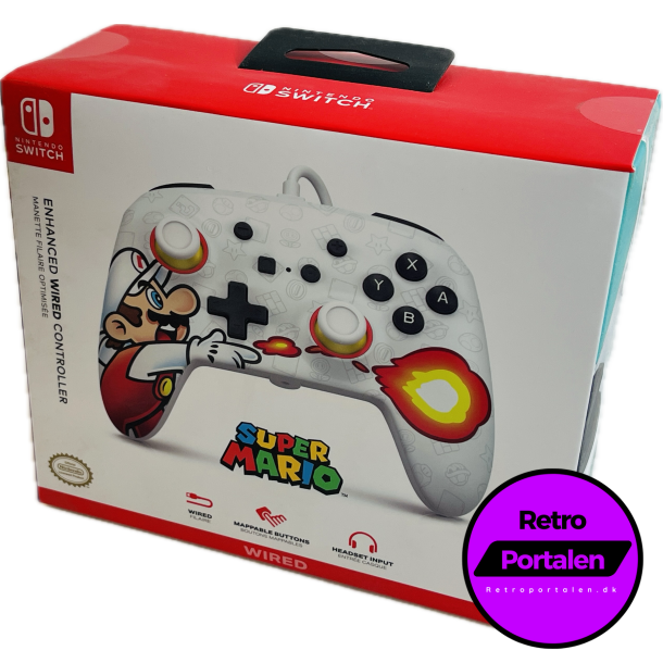 Nintendo Switch PowerA Wired Controller - Fireball Mario (NY) (Switch) (617885028656)