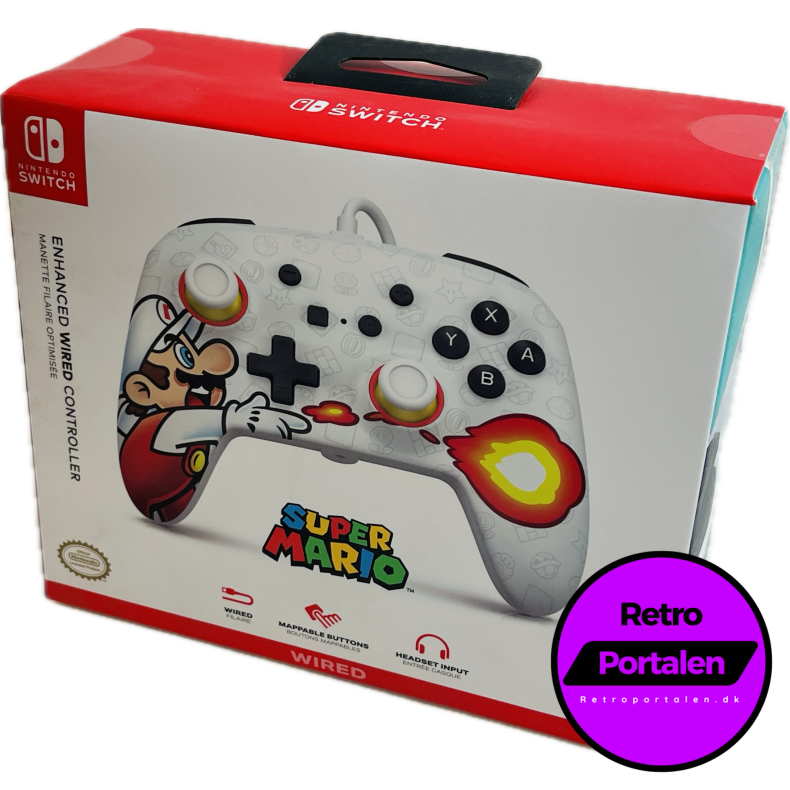 Nintendo Switch PowerA Wired Controller - Fireball Mario (NY) (Switch) (617885028656)