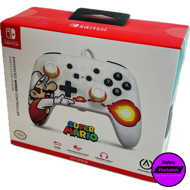 Nintendo Switch PowerA Wired Controller - Fireball Mario (NY) (Switch) (617885028656)