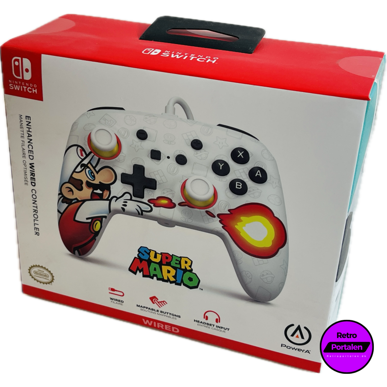 Nintendo Switch PowerA Wired Controller - Fireball Mario (NY) (Switch) (617885028656)