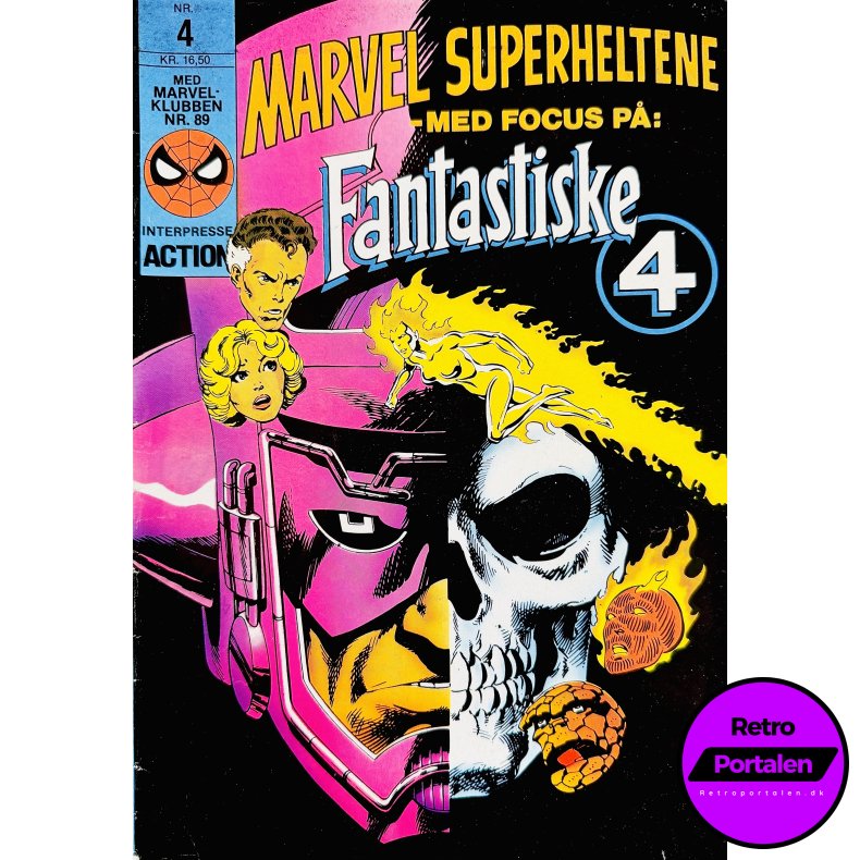 Marvel Superheltene Med Focus P�: Fantastiske 4 Nr. 4 (1986) (Dansk) (Marvel) (Tegneserie)