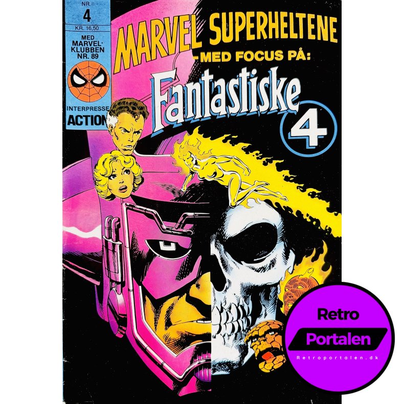 Marvel Superheltene Med Focus P�: Fantastiske 4 Nr. 4 (1986) (Dansk) (Marvel) (Tegneserie)