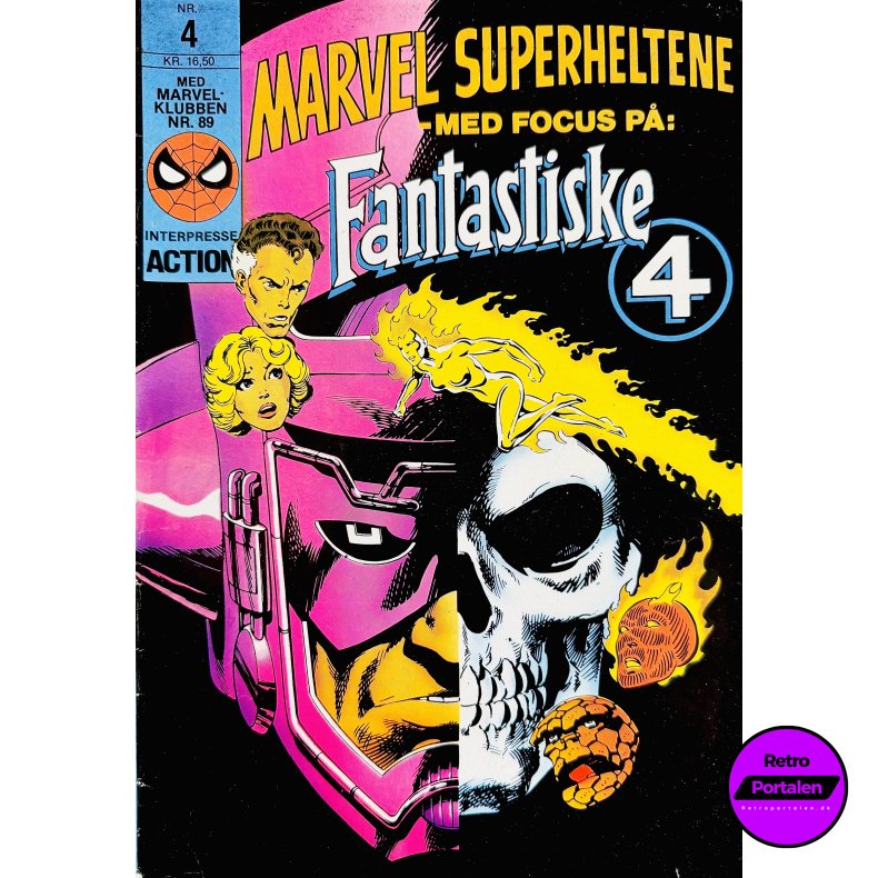Marvel Superheltene Med Focus P�: Fantastiske 4 Nr. 4 (1986) (Dansk) (Marvel) (Tegneserie)