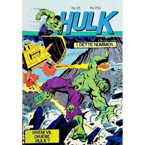 Hulk 1982 Nr. 25 (Dansk) (Marvel Comics) (Tegneserie)