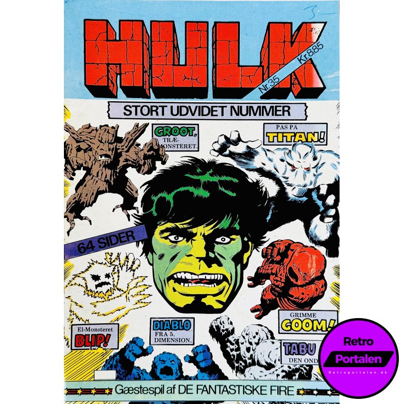 Hulk 1983 Nr. 35 (Dansk) (Marvel Comics) (Kuglepen Skrift P� Forside Top) (Tegneserie)