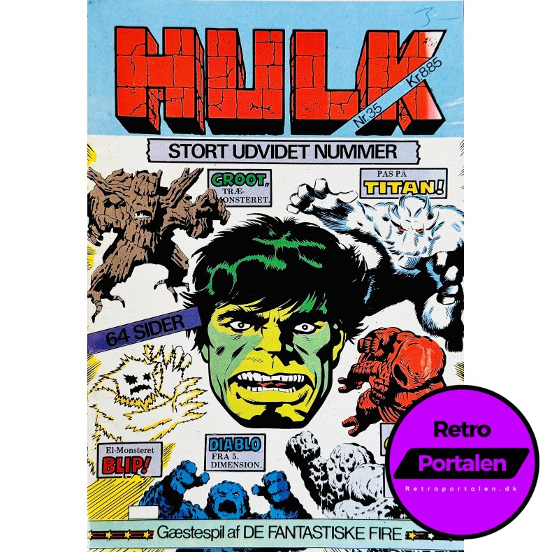 Hulk 1983 Nr. 35 (Dansk) (Marvel Comics) (Kuglepen Skrift P� Forside Top) (Tegneserie)