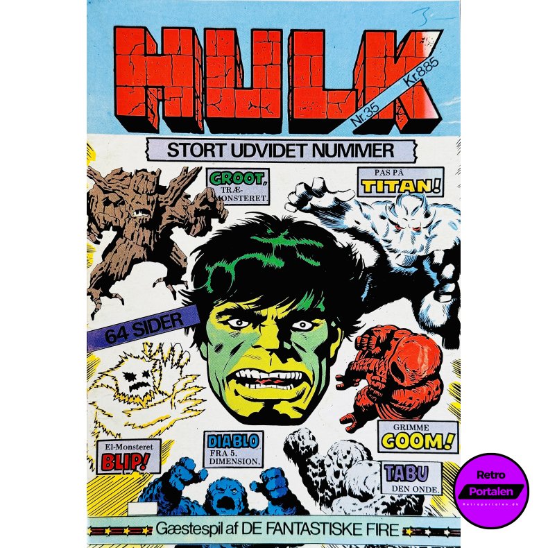 Hulk 1983 Nr. 35 (Dansk) (Marvel Comics) (Kuglepen Skrift P� Forside Top) (Tegneserie)