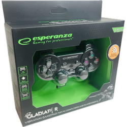 Esperanza Gladiator Controller GX600 - Sort (PS3) (PC) (NY) (Trdls) (5901299947234)